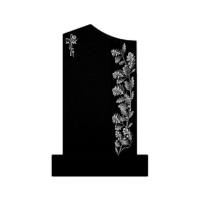 Памятник из черного гранита П09 Круговая полировка стелы тумбы и цветника